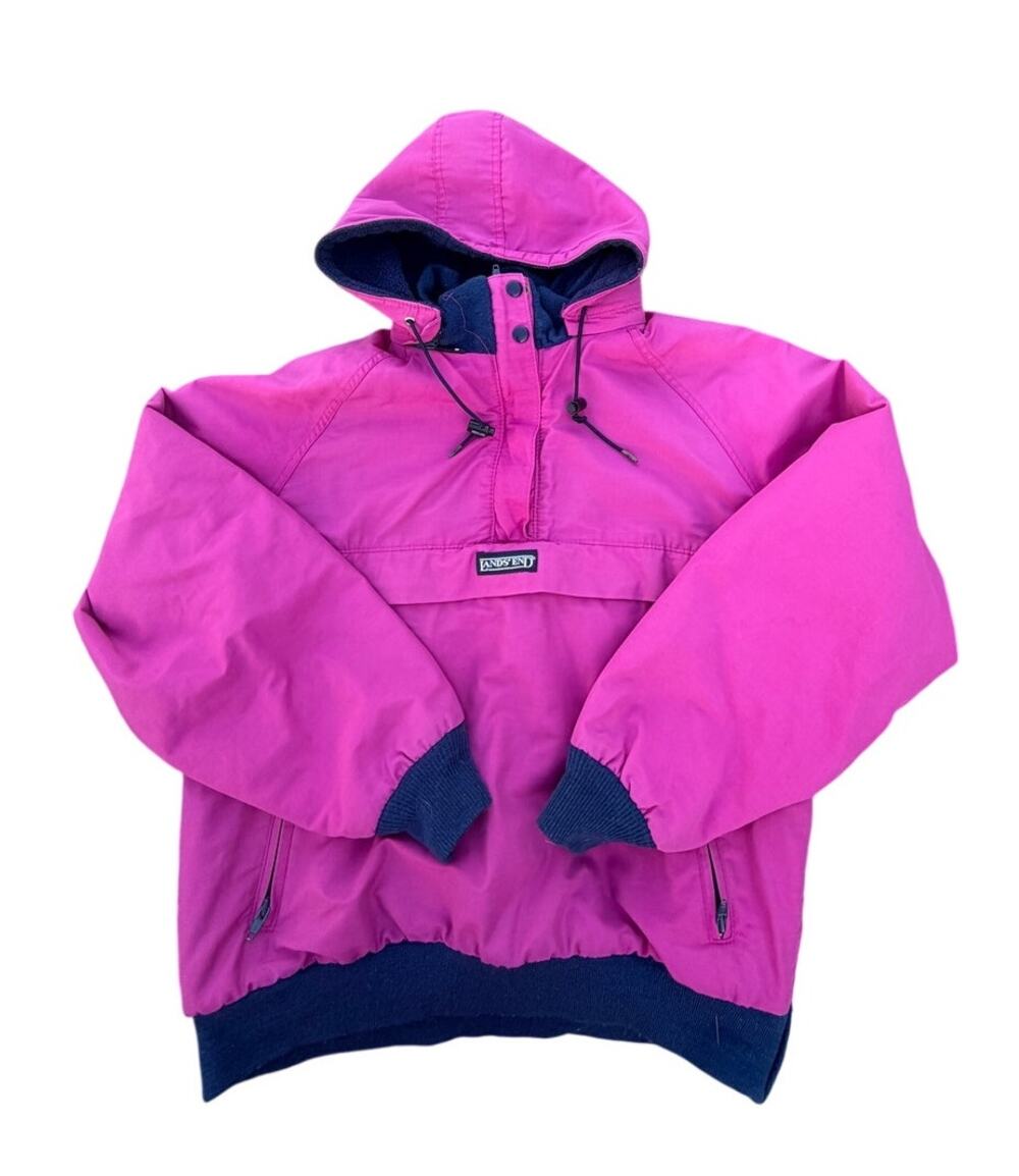 Vintage Land's End Anorak Jacket - Pink/Blue -Size Large